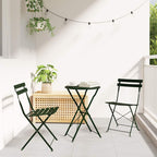 Garden Folding Chair Folding 2 pcs Green 42 x 46 x 82cm Metal