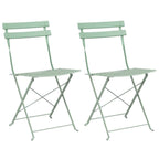 Garden Folding Chair 2 pcs Light Mint 42 x 46 x 82cm Metal