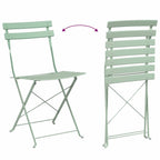 Garden Folding Chair 2 pcs Light Mint 42 x 46 x 82cm Metal