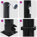 Outdoor Solar shower Black 217 cm PVC and Aluminium