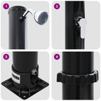 Outdoor Solar shower Black 217 cm PVC and Aluminium