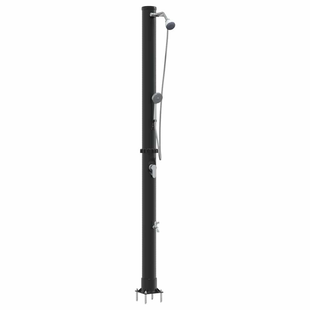 Outdoor Solar shower Black 217 cm PVC and Aluminium