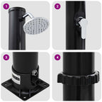 Outdoor Solar shower Black 217 cm PVC and Aluminium