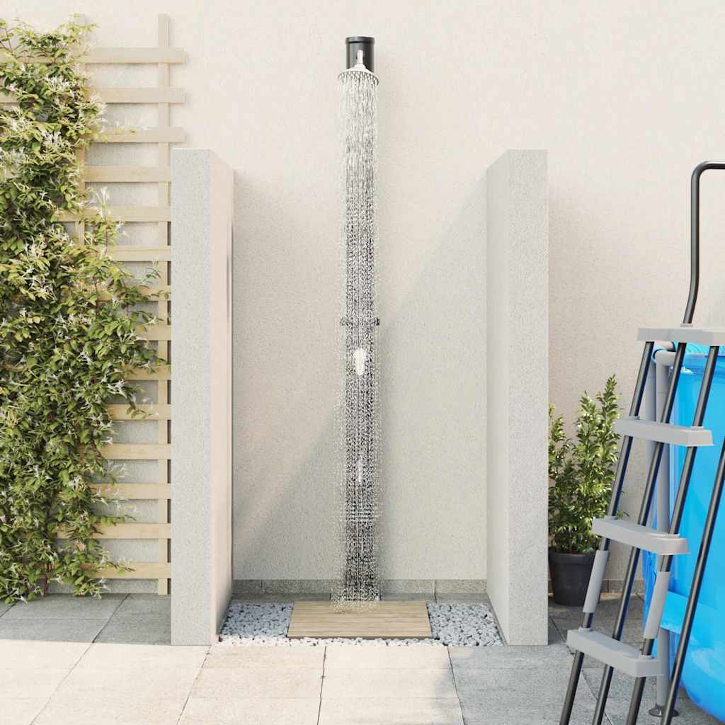 Outdoor Solar shower Black 217 cm PVC and Aluminium