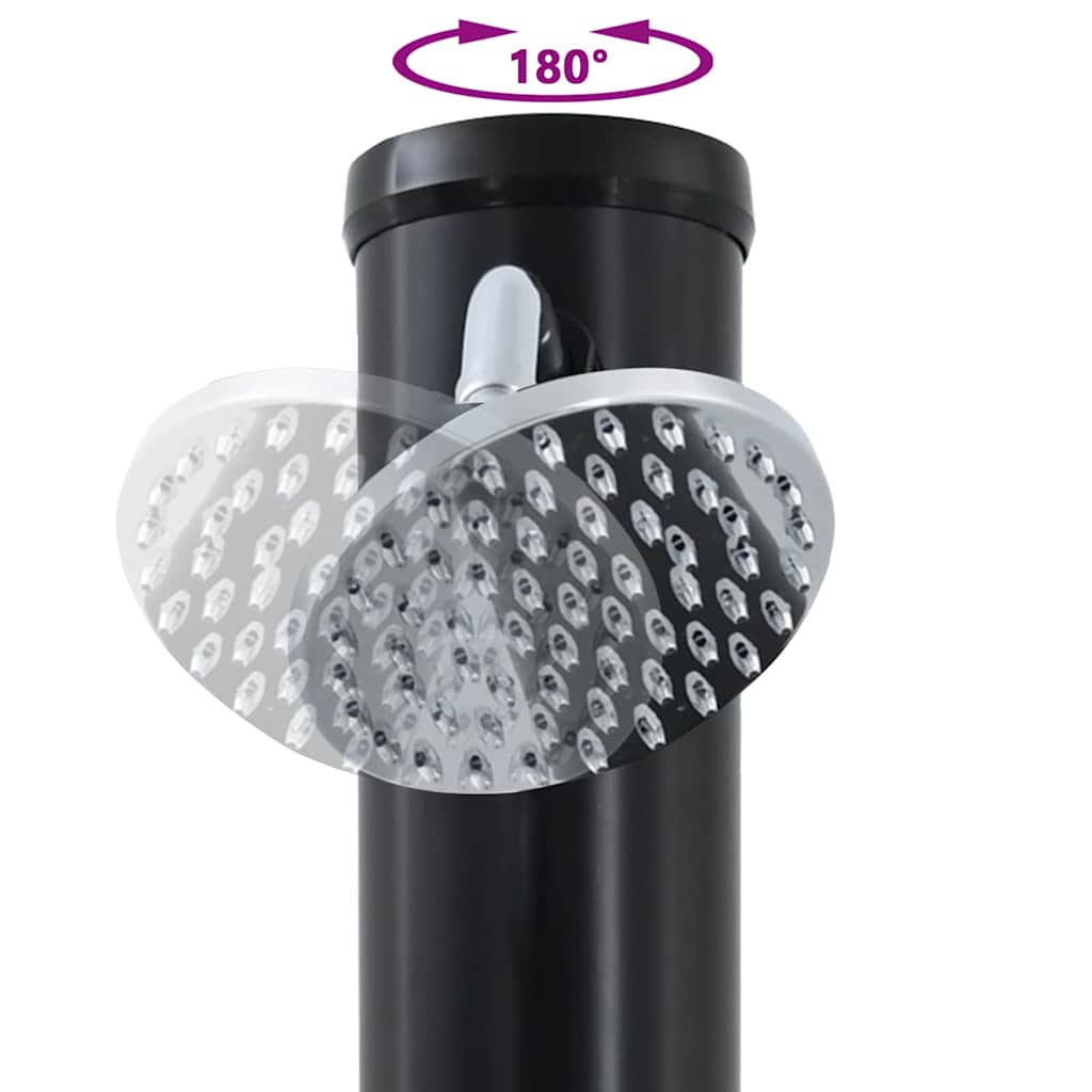 Outdoor Solar shower Black 217 cm PVC and Aluminium