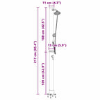 Outdoor Solar shower Black 217 cm PVC and Aluminium
