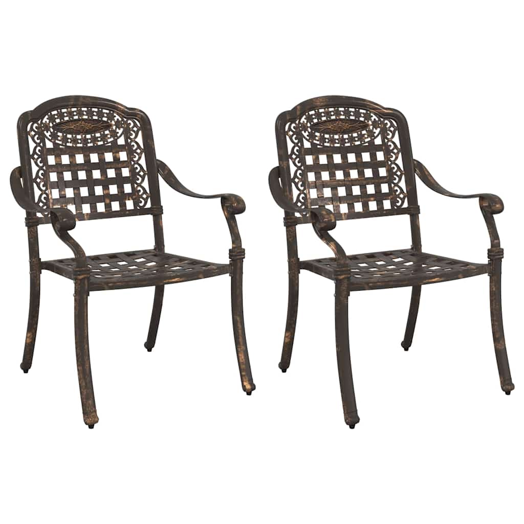 Garden Chair 2 pcs Bronze 55 x 56.5 x 91cm Aluminium