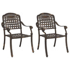 Garden Chair 2 pcs Bronze 55 x 56.5 x 91cm Aluminium