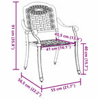 Garden Chair 2 pcs Bronze 55 x 56.5 x 91cm Aluminium