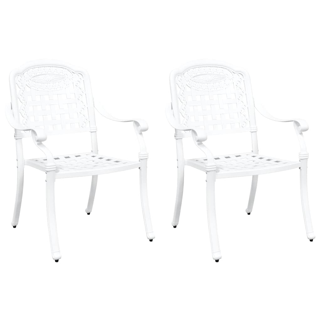 Garden Chair 2 pcs White 55 x 56.5 x 91cm Aluminium