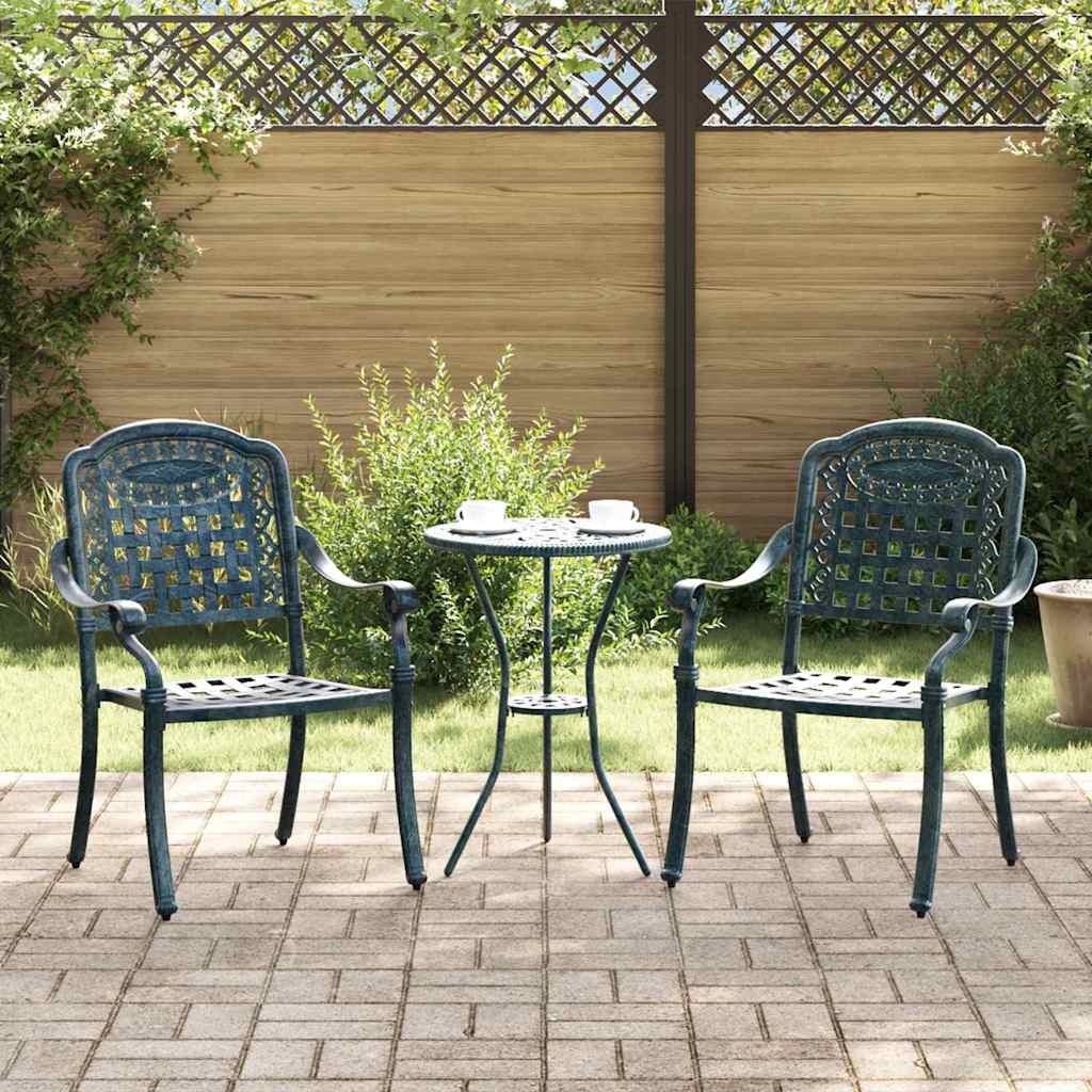 Garden Chair 2 pcs Green 55 x 56.5 x 91cm Aluminium