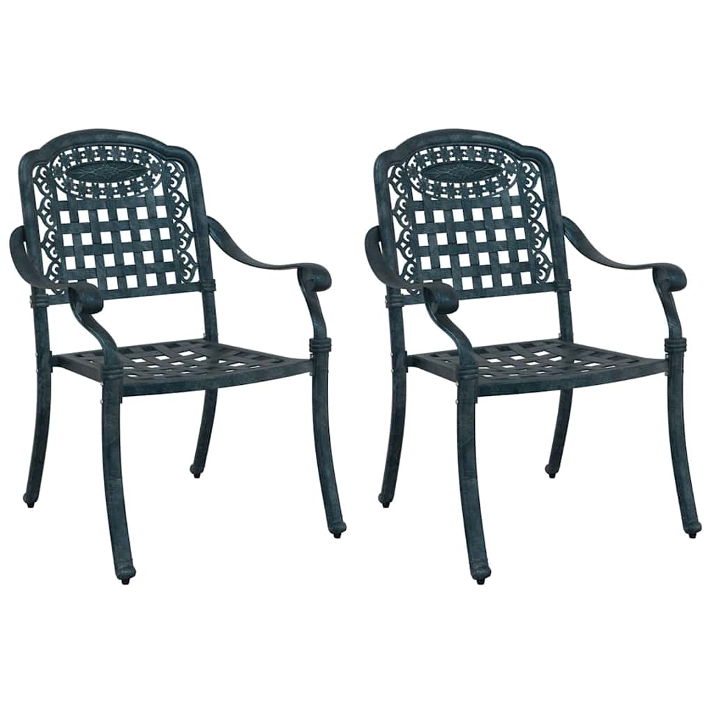 Garden Chair 2 pcs Green 55 x 56.5 x 91cm Aluminium