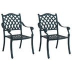 Garden Chair 2 pcs Green 56 x 55 x 92.5cm Aluminium