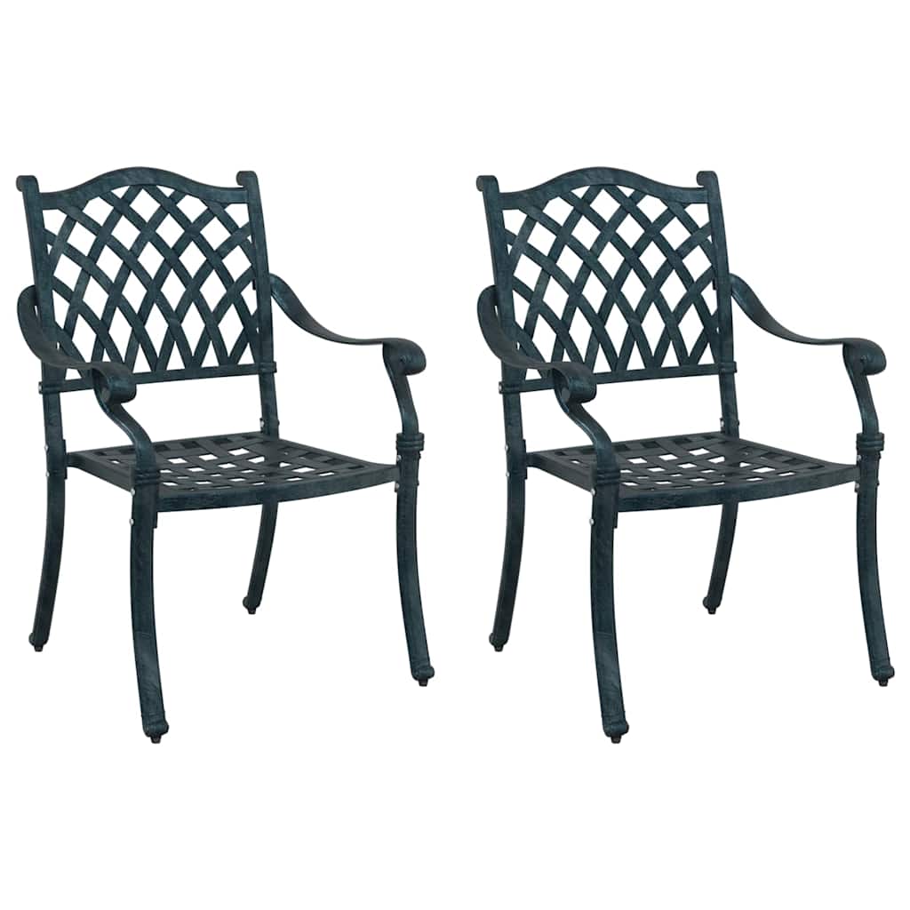 Garden Chair 2 pcs Green 56 x 55 x 92.5cm Aluminium