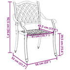 Garden Chair 2 pcs Green 56 x 55 x 92.5cm Aluminium