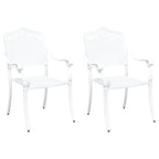Garden Chair 2 pcs White 55 x 55 x 92.5cm Aluminium