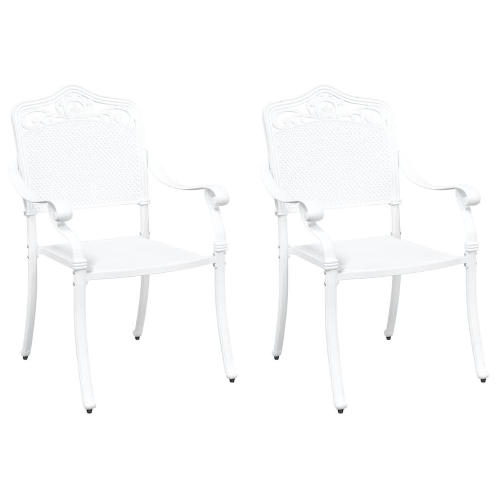 Garden Chair 2 pcs White 55 x 55 x 92.5cm Aluminium