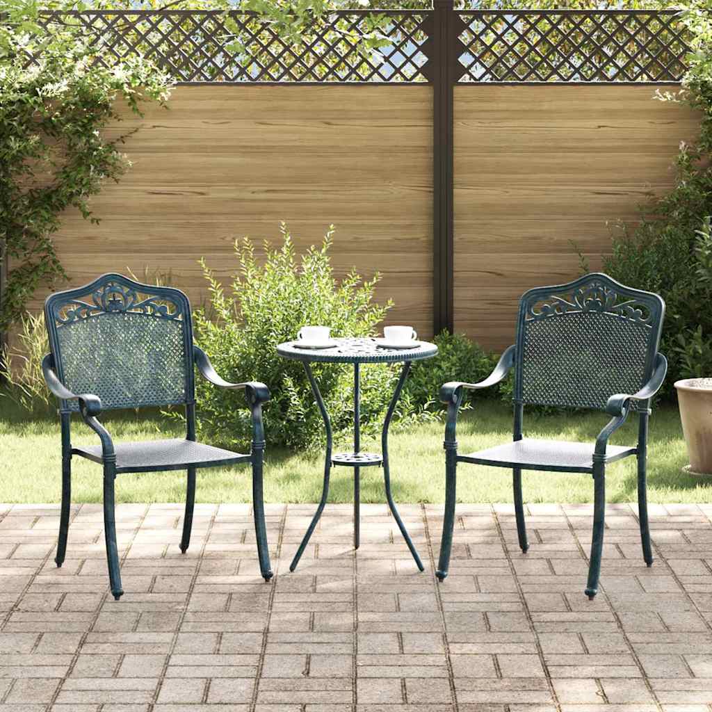 Garden Chair 2 pcs Green 64 x 62 x 93cm Aluminium