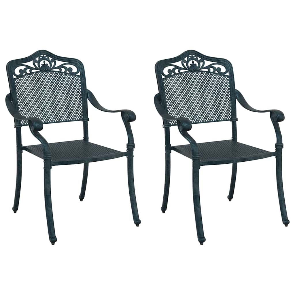 Garden Chair 2 pcs Green 64 x 62 x 93cm Aluminium