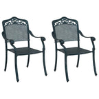 Garden Chair 2 pcs Green 64 x 62 x 93cm Aluminium