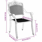 Garden Chair 2 pcs Green 64 x 62 x 93cm Aluminium