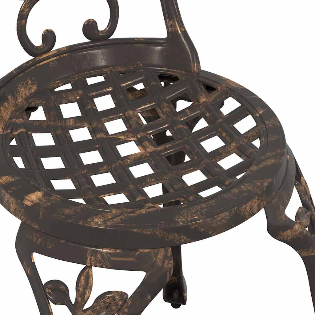 Garden Bistro Set 3 pcs Bronze Aluminium
