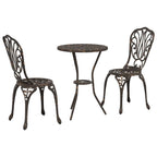 Garden Bistro Set 3 pcs Bronze Aluminium