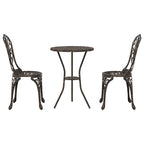 Garden Bistro Set 3 pcs Bronze Aluminium