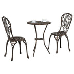 Garden Bistro Set 3 pcs Bronze Aluminium