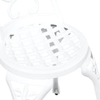 Garden Bistro Set 3 pcs White Aluminium