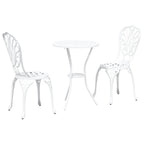 Garden Bistro Set 3 pcs White Aluminium