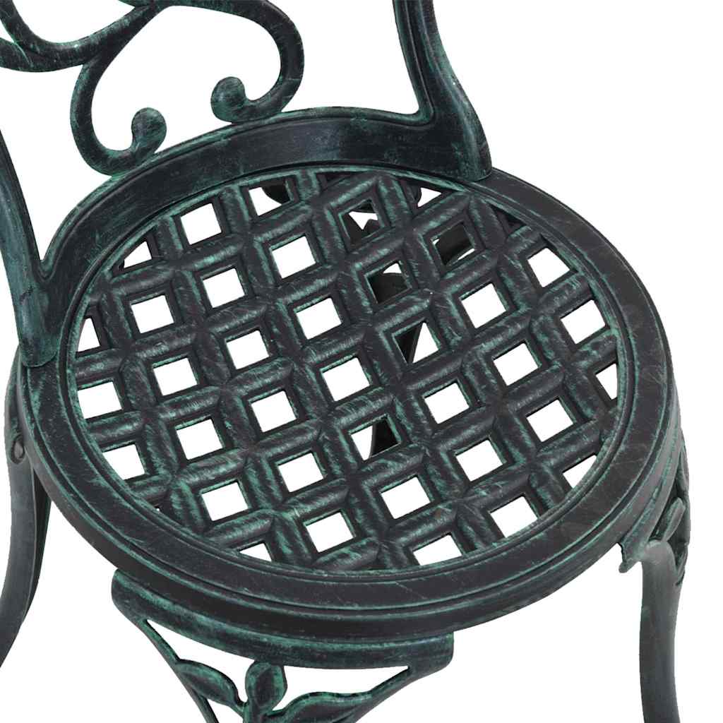 Garden Bistro Set 3 pcs Green Aluminium