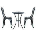 Garden Bistro Set 3 pcs Green Aluminium