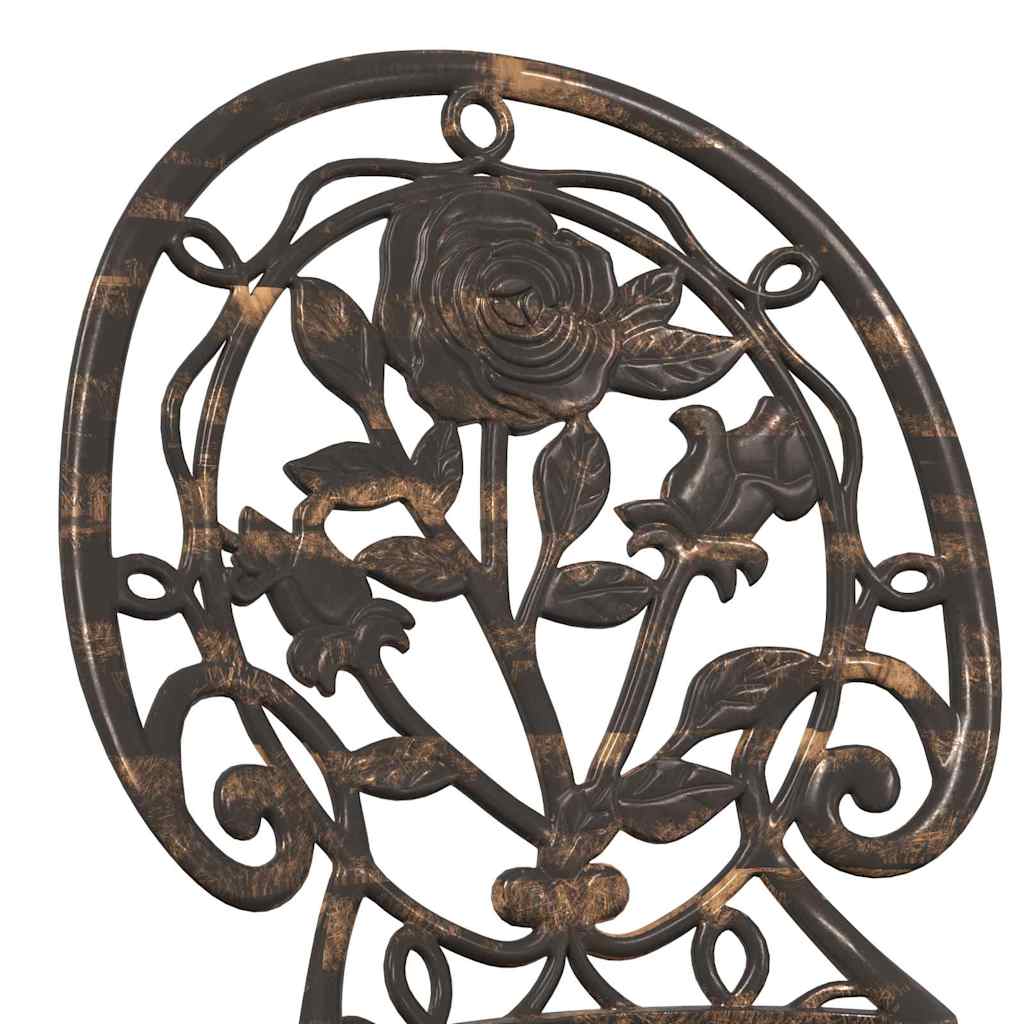 Garden Bistro Set 3 pcs Bronze Aluminium