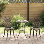 Garden Bistro Set 3 pcs Bronze Aluminium
