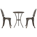 Garden Bistro Set 3 pcs Bronze Aluminium