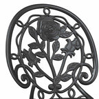 Garden Bistro Set 3 pcs Black Aluminium