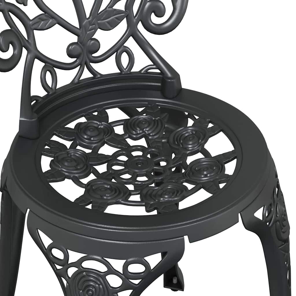 Garden Bistro Set 3 pcs Black Aluminium