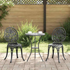 Garden Bistro Set 3 pcs Black Aluminium