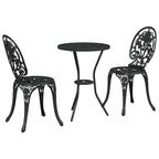 Garden Bistro Set 3 pcs Black Aluminium