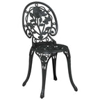 Garden Bistro Set 3 pcs Black Aluminium