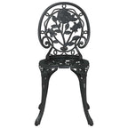 Garden Bistro Set 3 pcs Black Aluminium