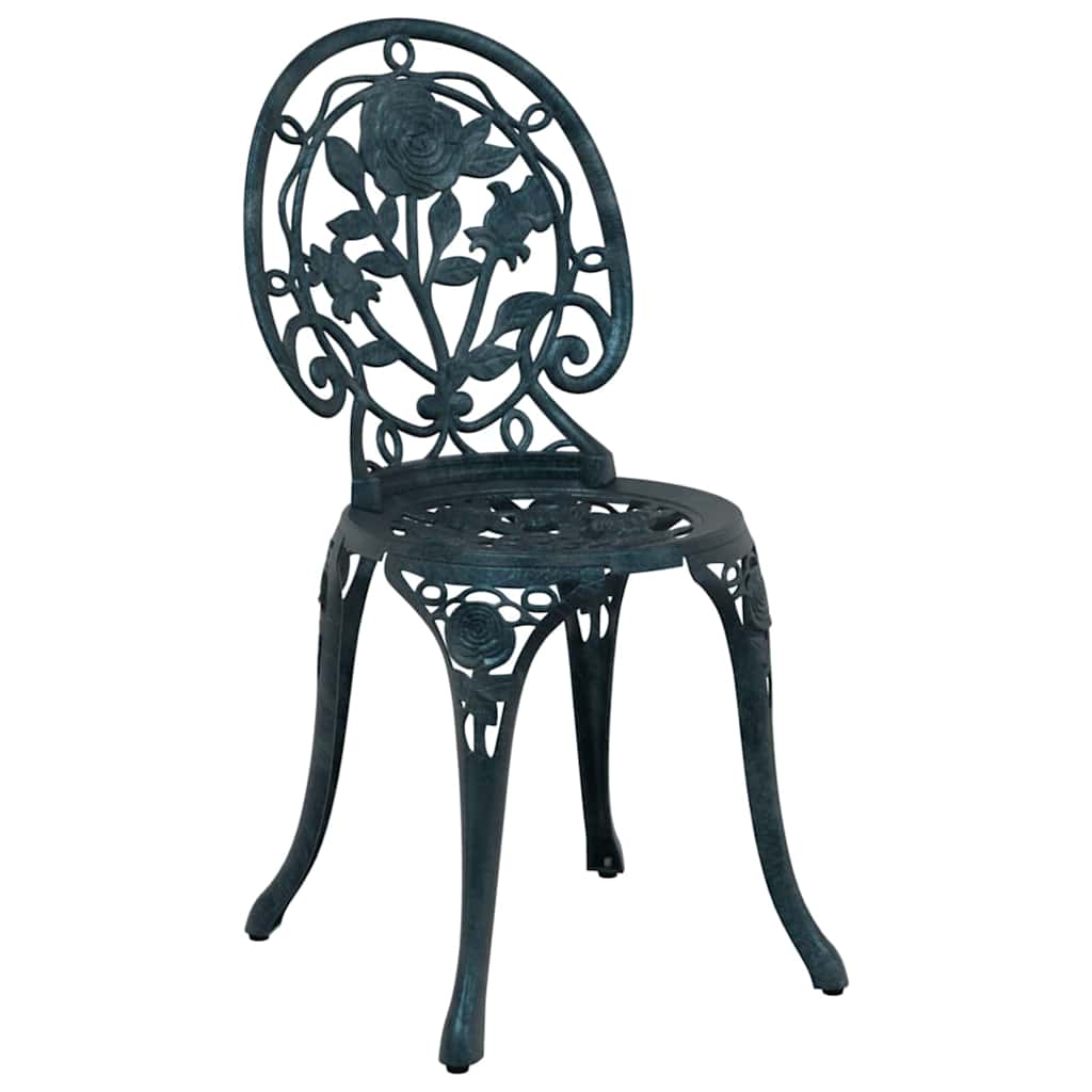 Garden Bistro Set 3 pcs Green Aluminium