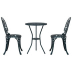 Garden Bistro Set 3 pcs Green Aluminium