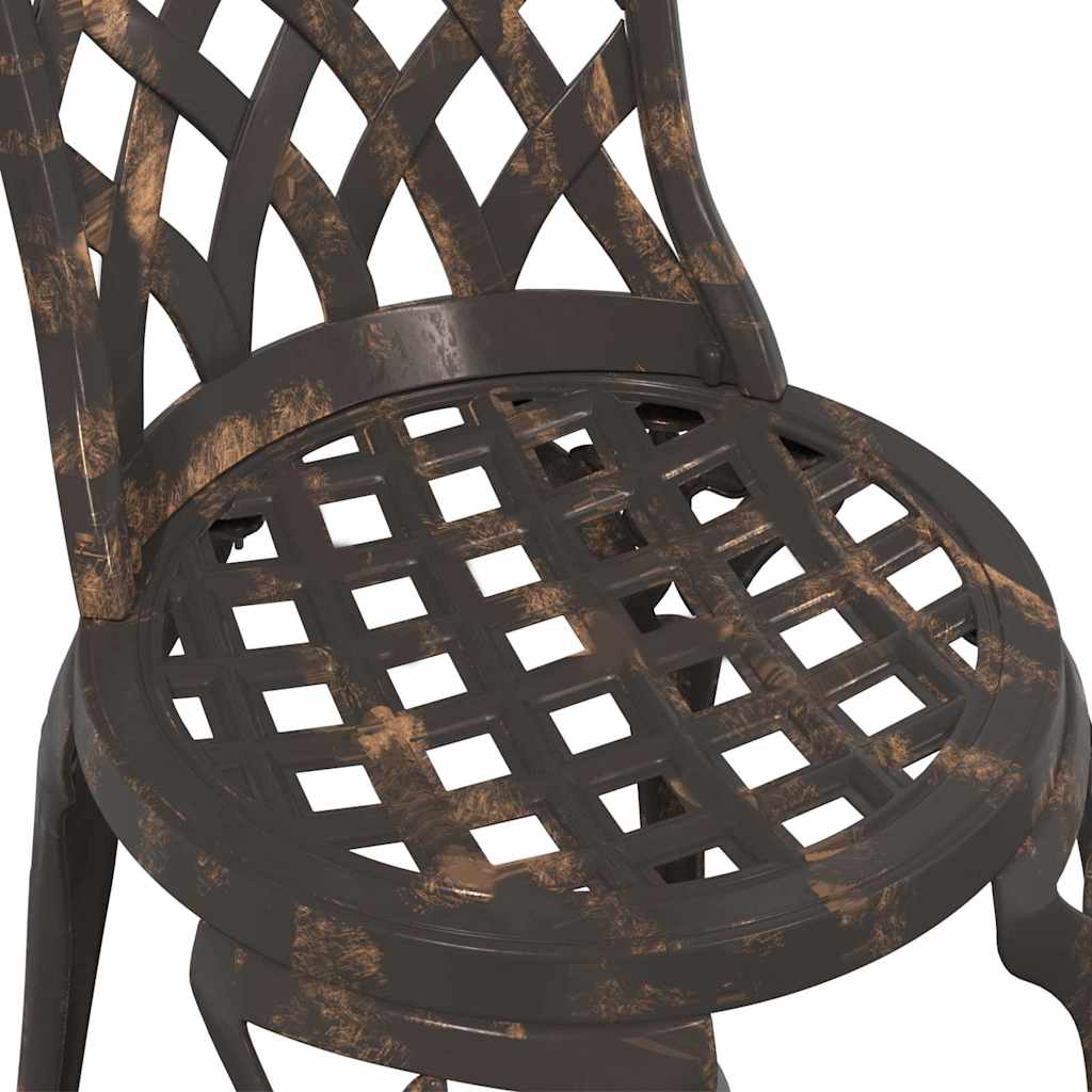 Garden Bistro Set 3 pcs Bronze Aluminium