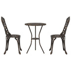 Garden Bistro Set 3 pcs Bronze Aluminium