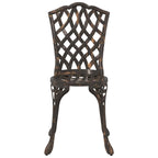 Garden Bistro Set 3 pcs Bronze Aluminium