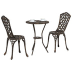 Garden Bistro Set 3 pcs Bronze Aluminium