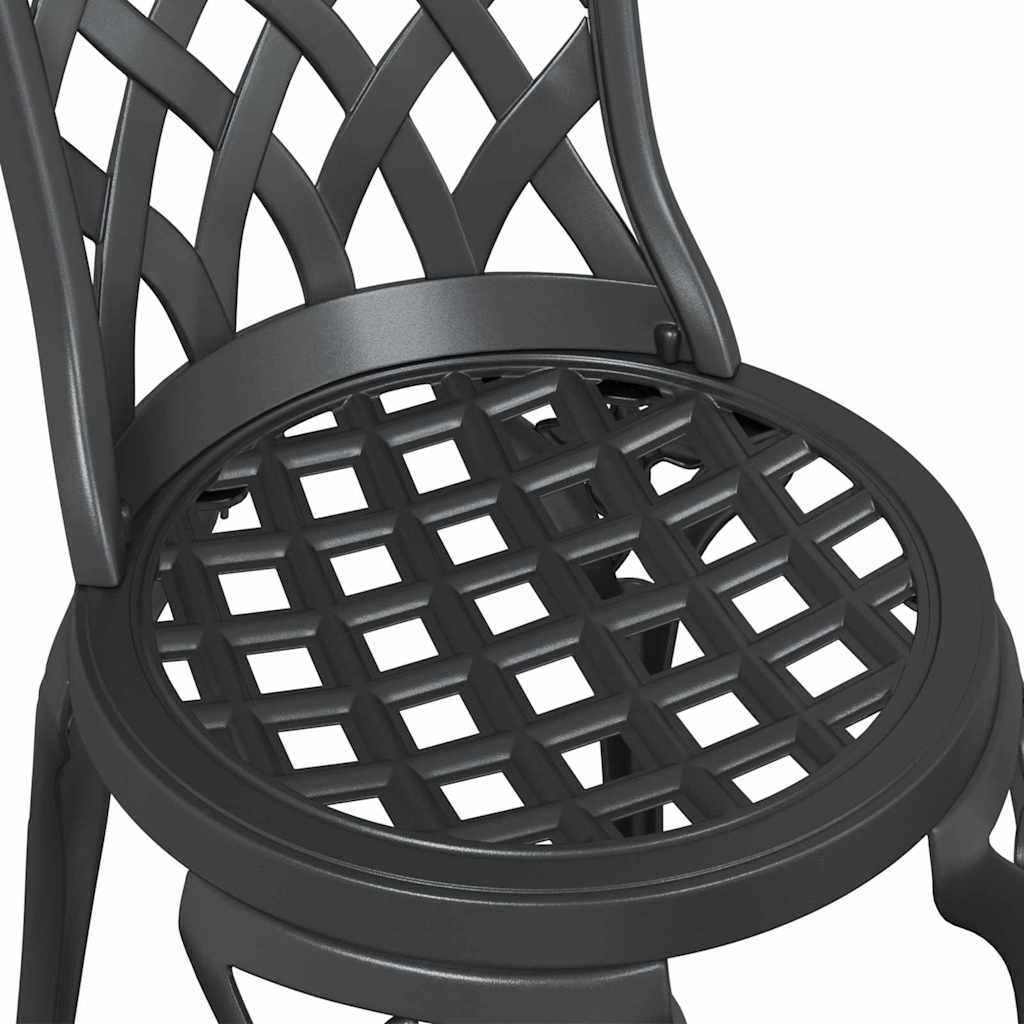 Garden Bistro Set 3 pcs Black Aluminium