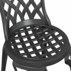 Garden Bistro Set 3 pcs Black Aluminium